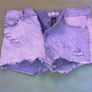 Striped Denim Shorts